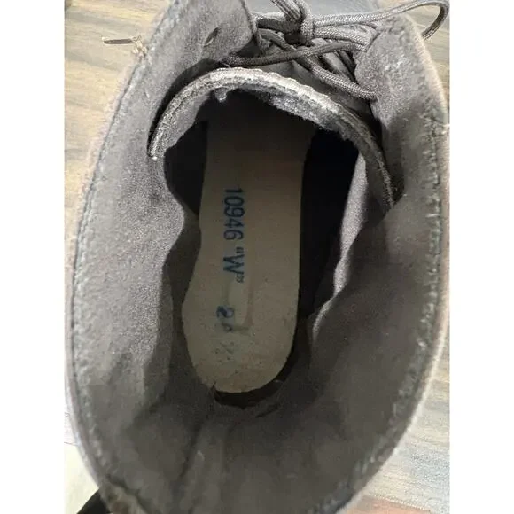 L.L. Bean Womens Brown Leather Lace Up Combat Boots Size 8.5 Wide Ankle Booties - Picture 14 of 15